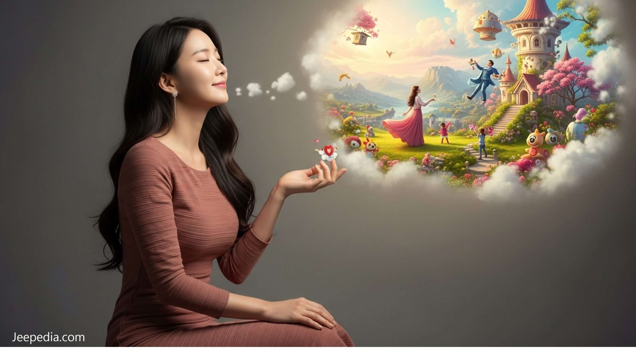 환상의 나라를 상상하는 여성